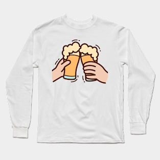 Beer Cheers Design Long Sleeve T-Shirt